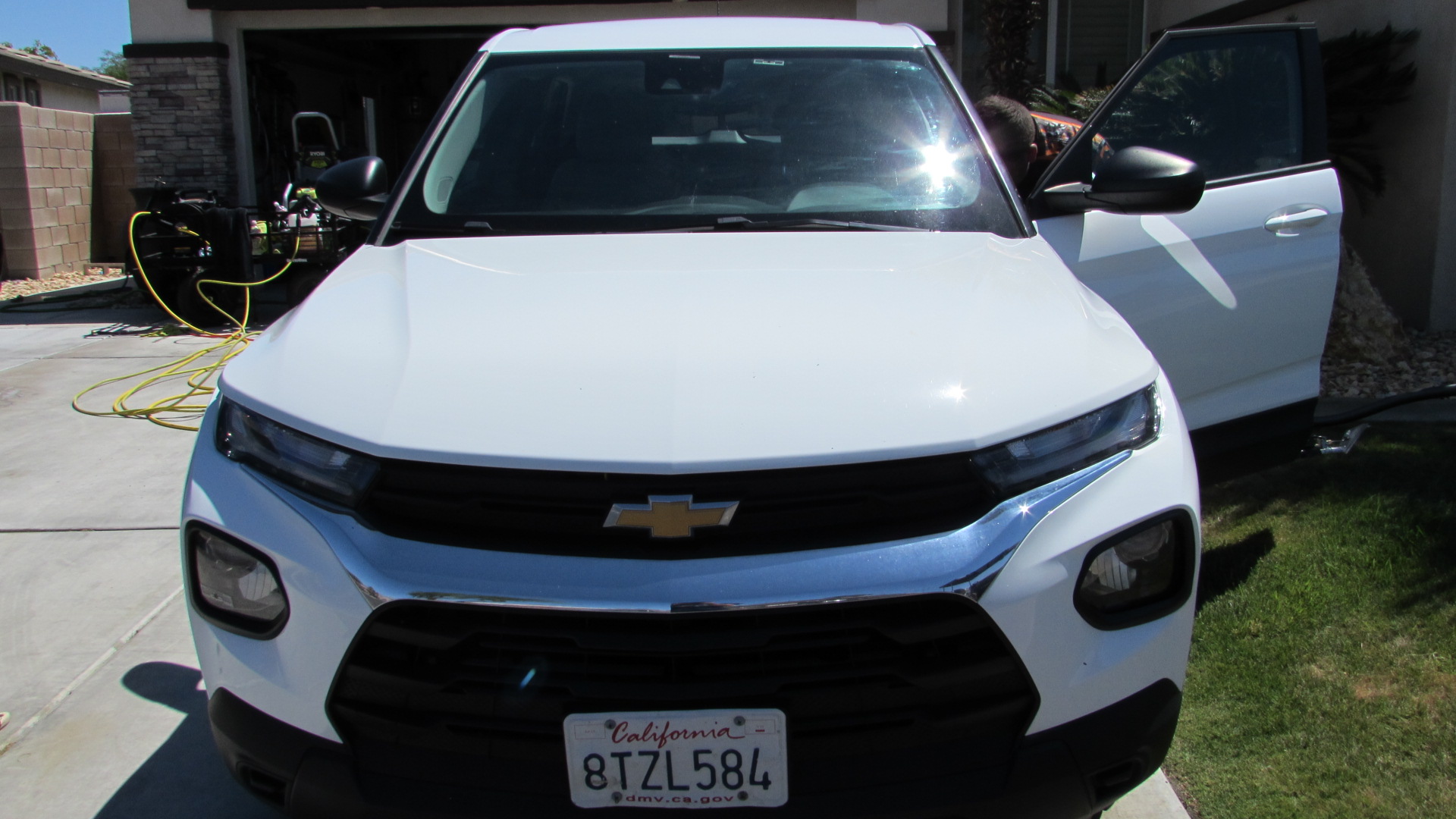 After detailing - pristine white Chevrolet