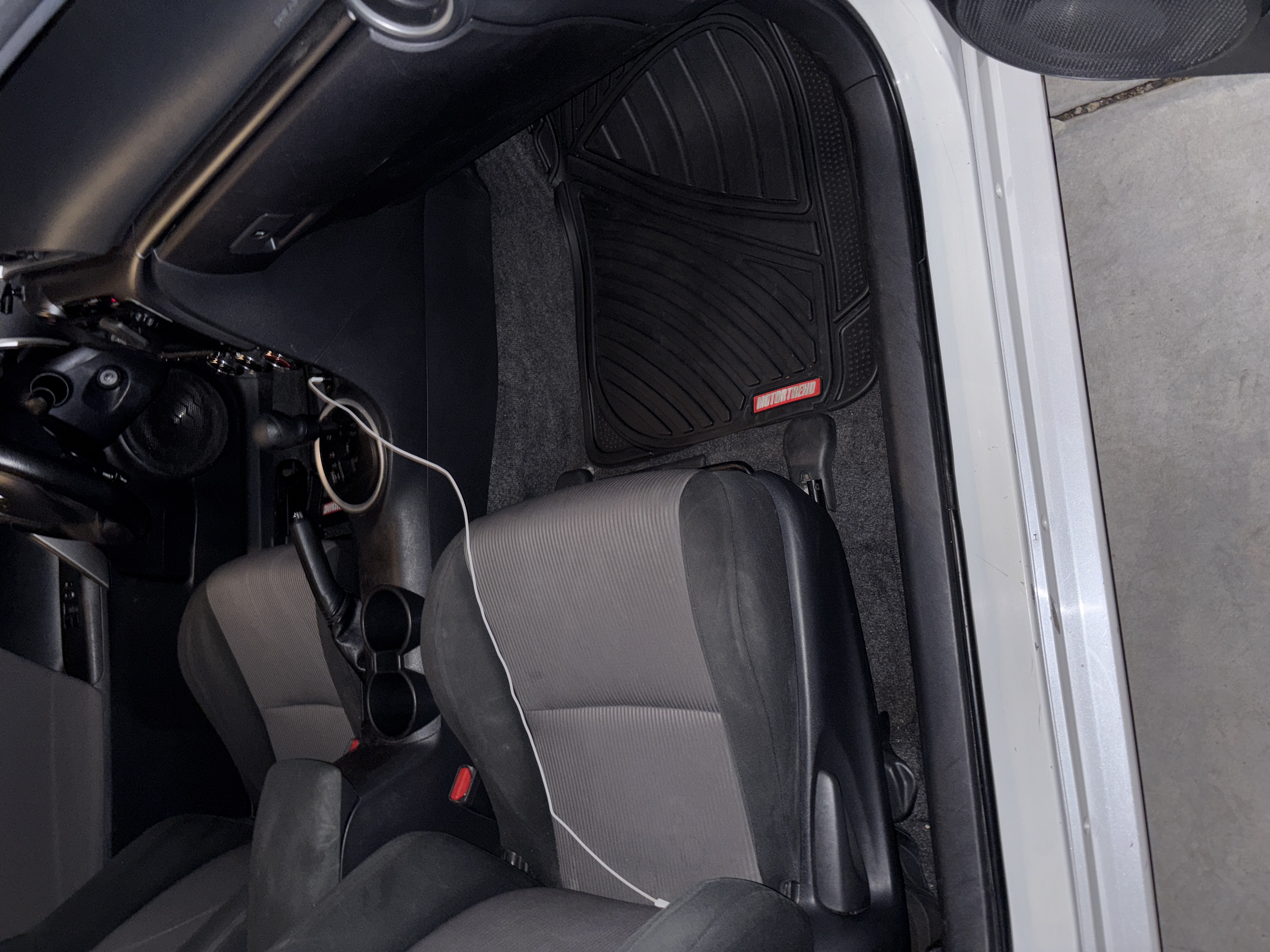 Before interior cleaning - dark car interior