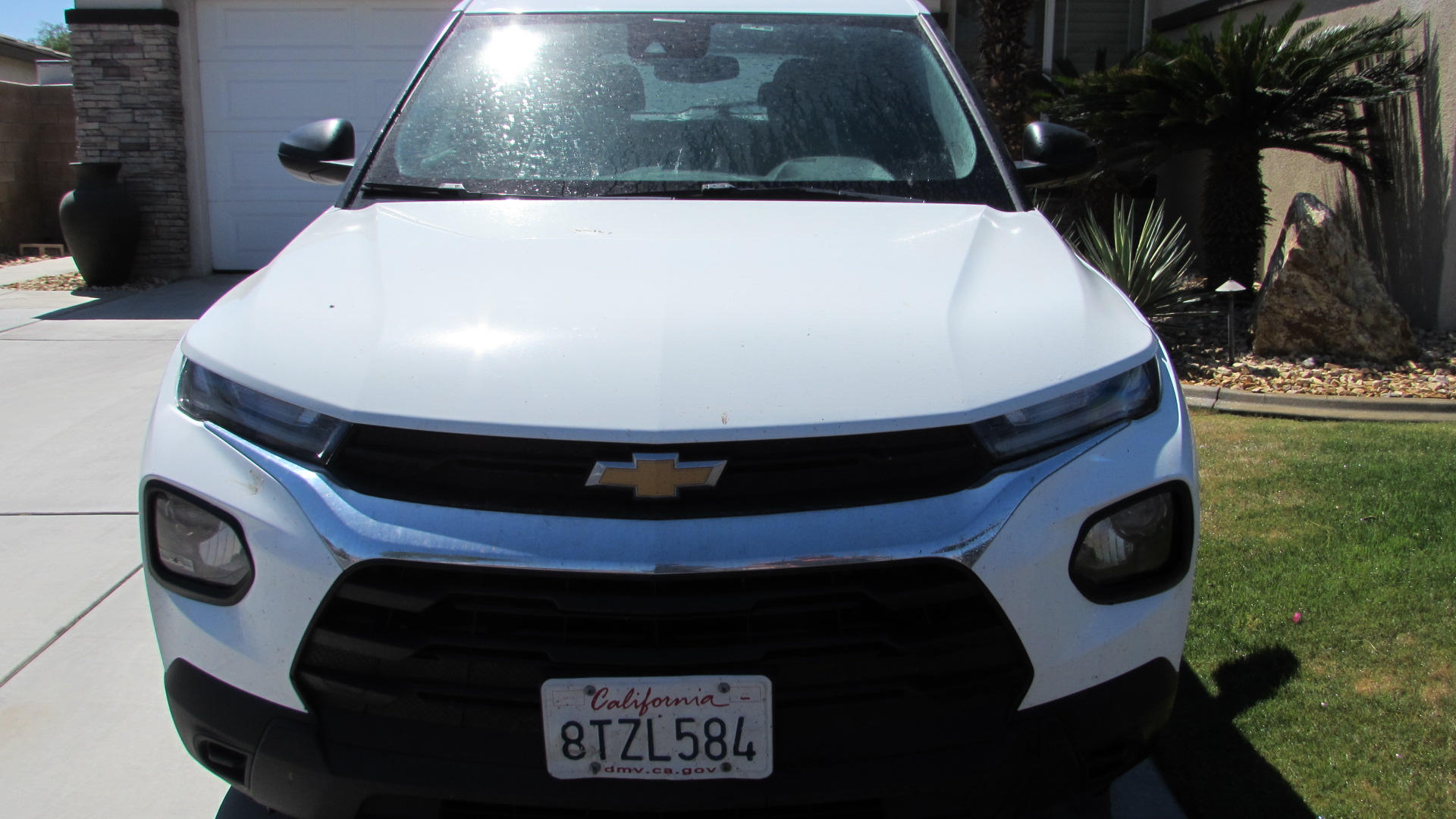 Before detailing - dusty white Chevrolet